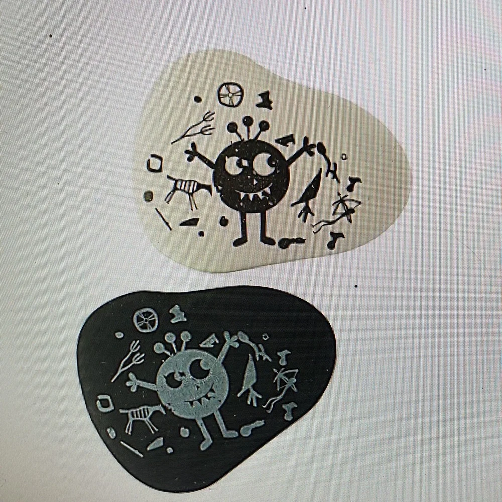 Lot Brand Rock Erasers 5-3/4” Black/ White Pack Of 2 Erasers